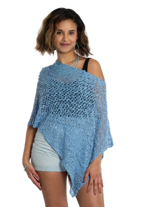 Short Popcorn Knit Poncho